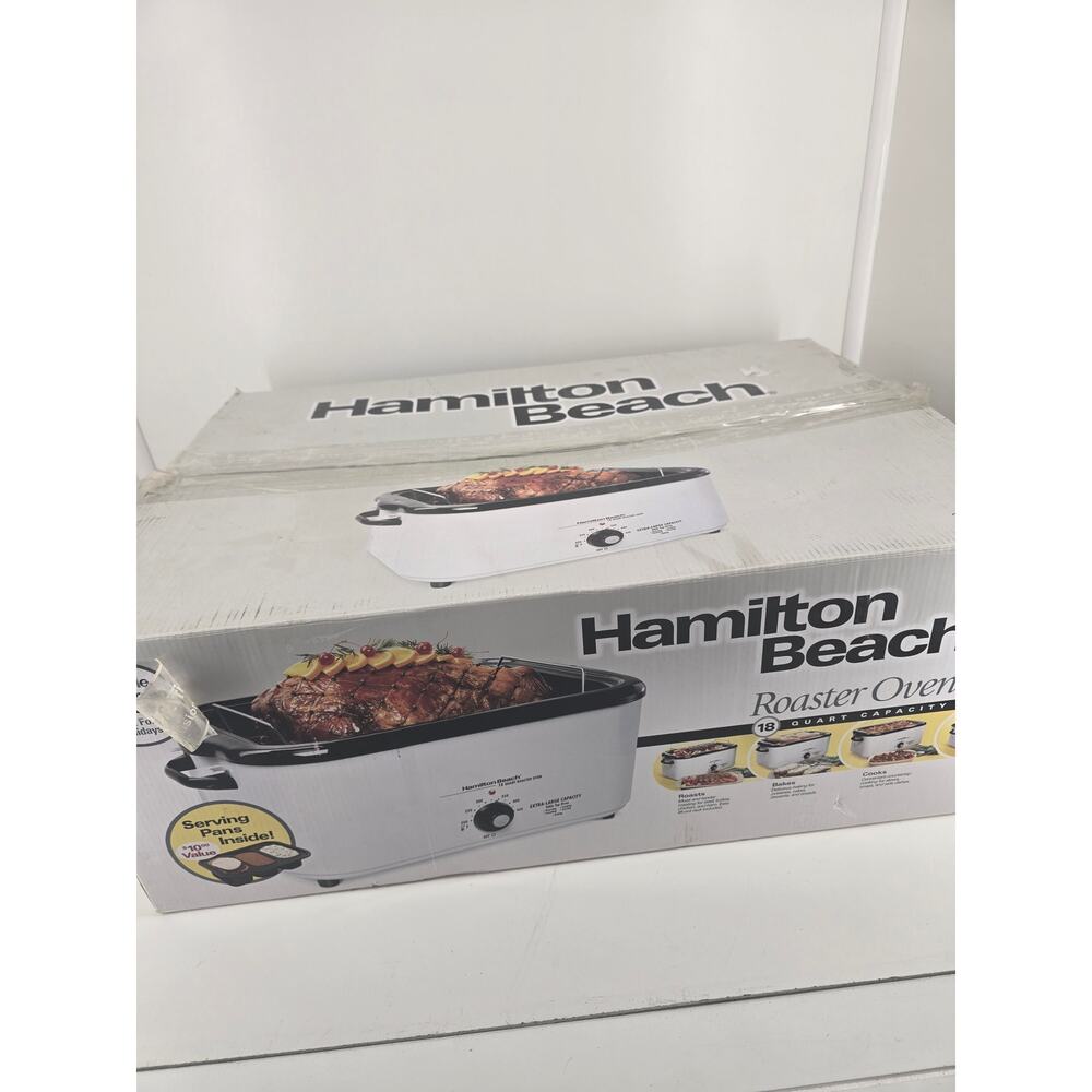 Hamilton Beach 18Q Roaster Oven Model 32182 w/OG Box, Manual & Accessories